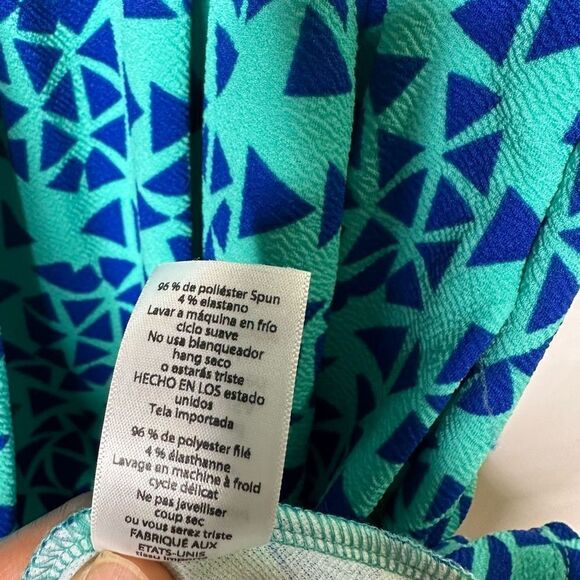 LuLaRoe Blue and Green Geometric Dress NWT - Picture 10 of 14